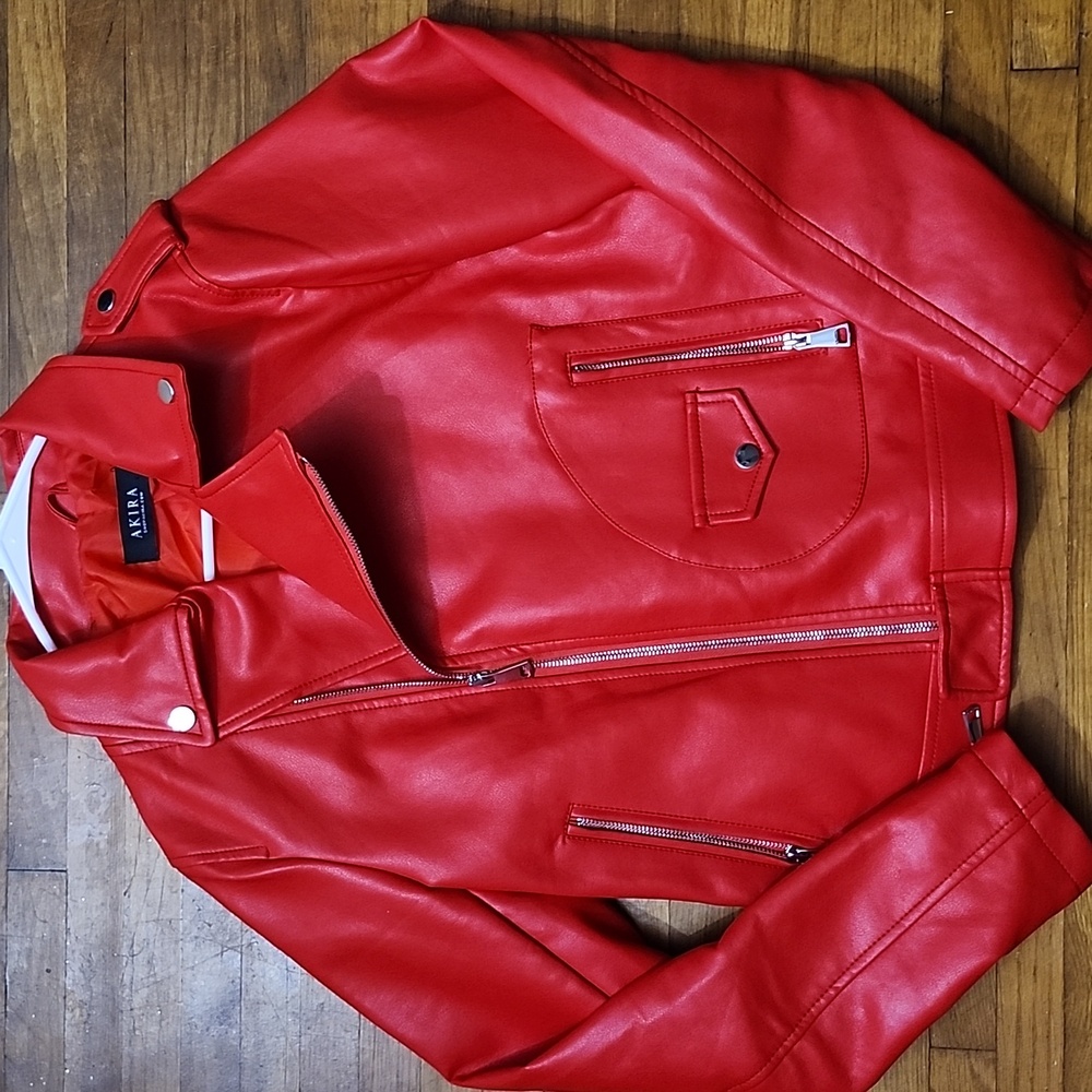 AKIRA Bold Scarlet Leather Jacket - Picture 3 of 5